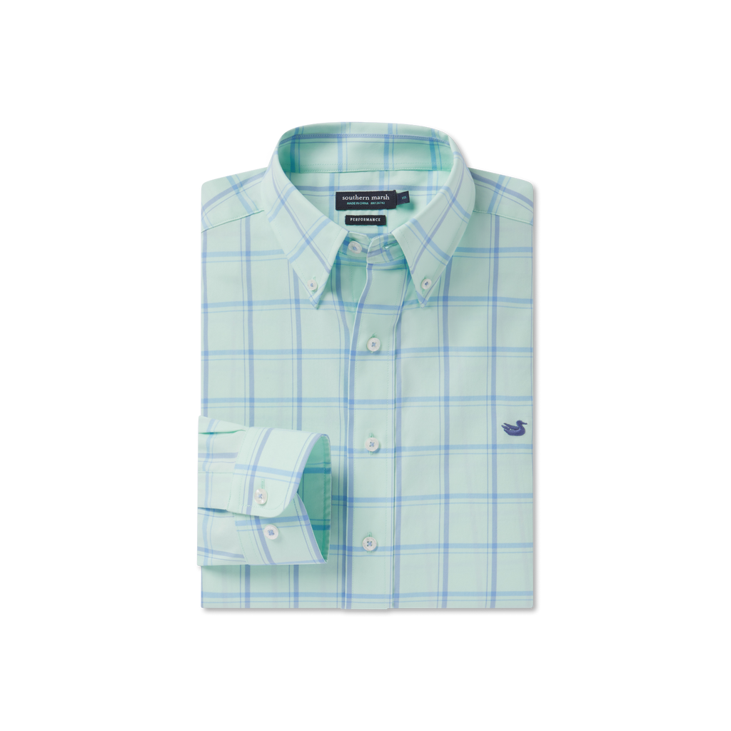 Southern Marsh Palmer Performance Dress Shirt – Blue & Lilac front view