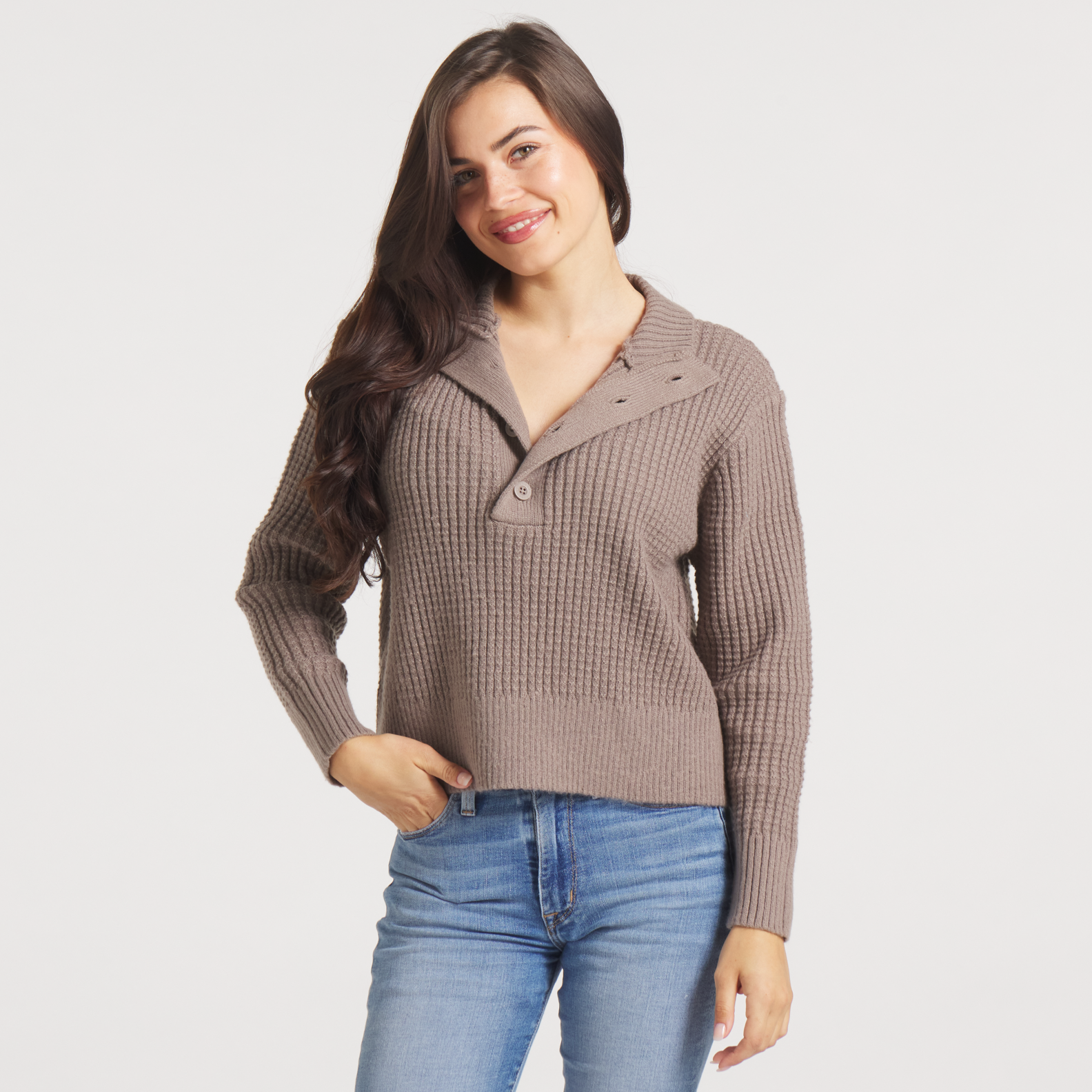 Southern Marsh Women’s Massey Chunky Sweater – Burnt Taupe product detail 1