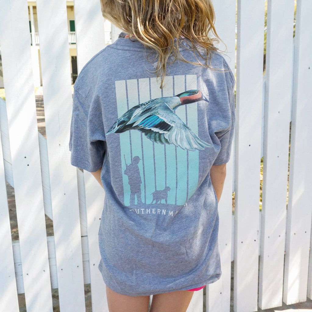 Southern Marsh Youth Teal Takeoff Tee – Washed Slate lifestyle view