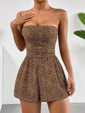 Summer Strapless Romper Leopard Print Romper