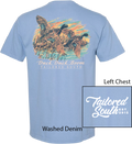 Tailored South Duck Hunting Graphic T-Shirt in Washed Denim