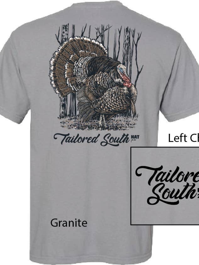 Tailored South Turkey Hunting Graphic T-Shirt in Graphite
