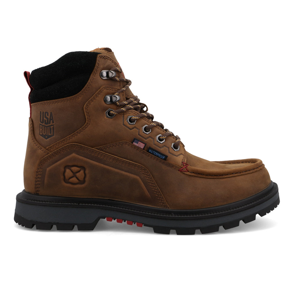 Twisted X MDAW001 men's Brown and Black waterproof 6-inch work boot view 4