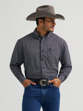 Men's Wrangler George Strait black and red print performance shirt front view
