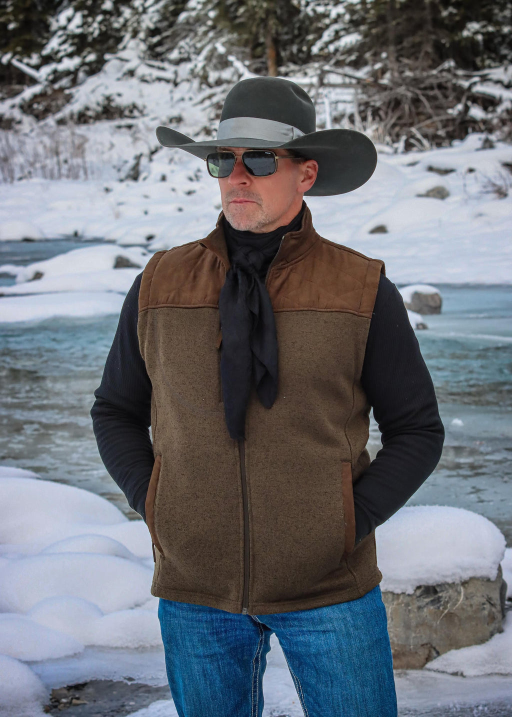 MontanaCo men's olive fleece vest M26701OLIVE