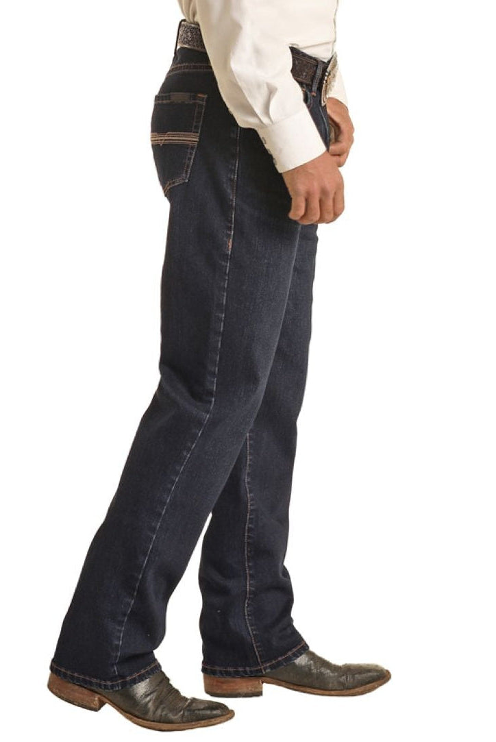 Vintage '46 Relaxed Fit Rope Stitch Stackable Bootcut Jeans – back view