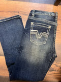 Men's Western Blue W454 embroidered western jeans