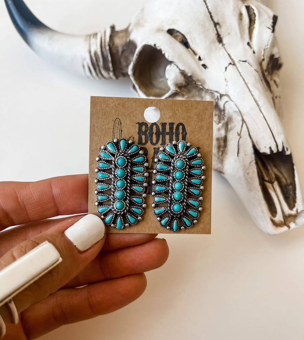 Western Concho Stud Earrings, supplier view 2