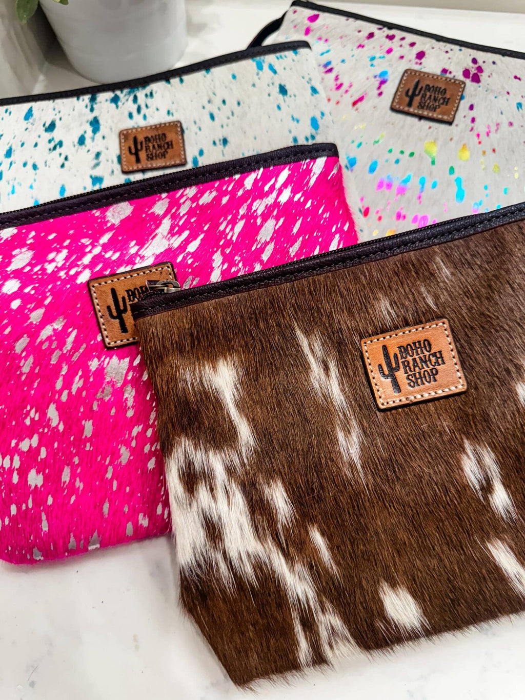 Western Cowhide Makeup Bag Travel, supplier view 2
