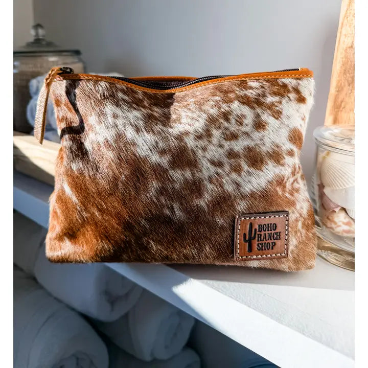 Western Cowhide Makeup Bag Travel