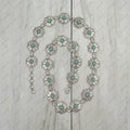 Western Elite BLT220630-04 Blue Turquoise Cross Chain Belt
