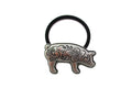 Silver-tone western etched pig hair tie