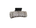 Western silver-tone metal plate hair claw
