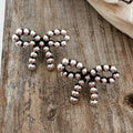 Western Navajo Style Pearl Coquette Bubble Bow Earrings