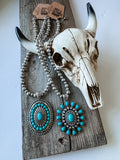 Western Pendant Navajo Style Necklace - turquoise