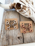 Western Post Horsebit Groove Earrings