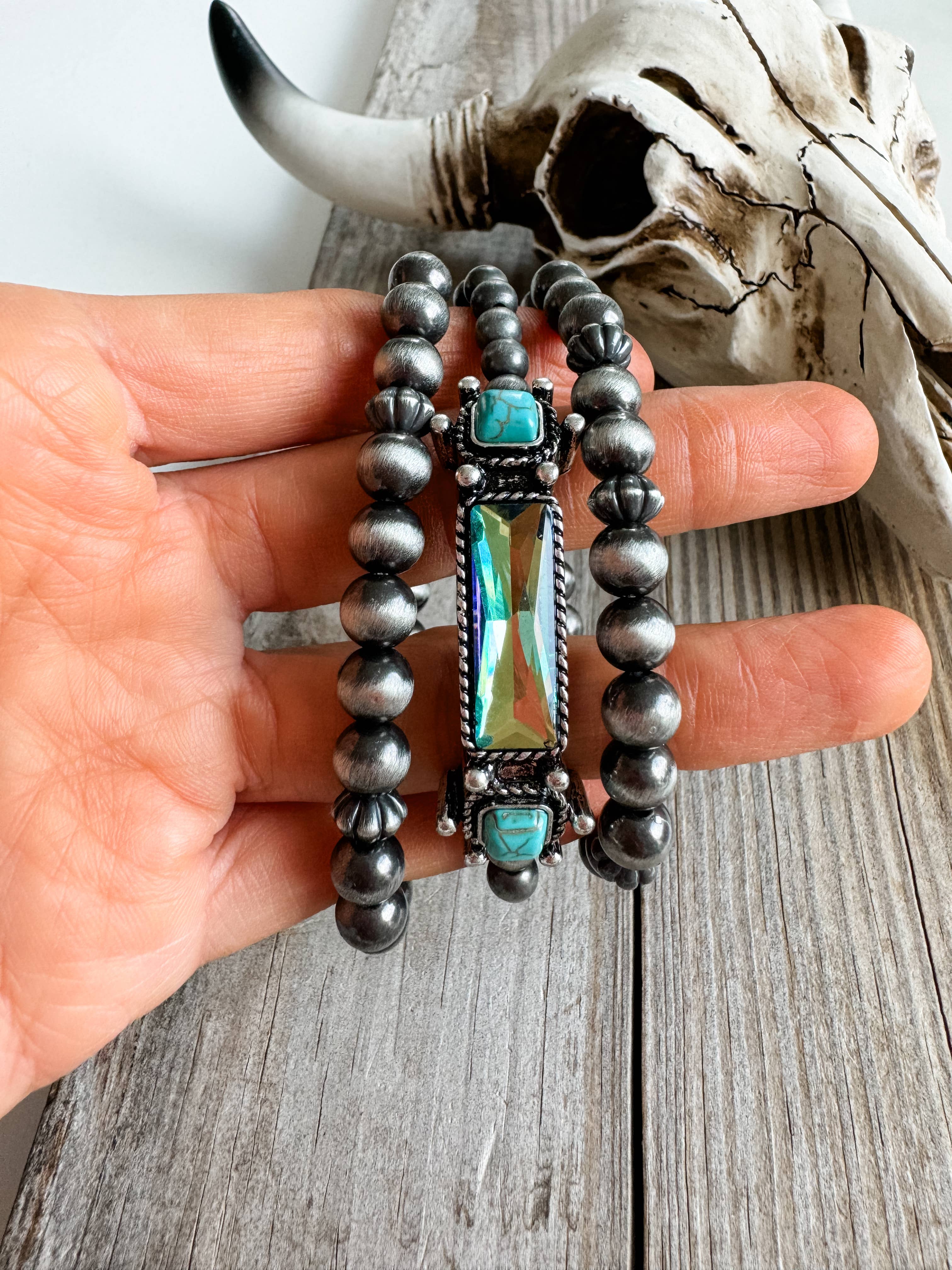 WESTERN STYLE BEADED BRACELET SET, supplier view 2