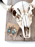 Western Style Flower Turquoise Stone Stud Earrings