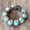 Western Style Turquoise Stone Eternity Stretch Ring