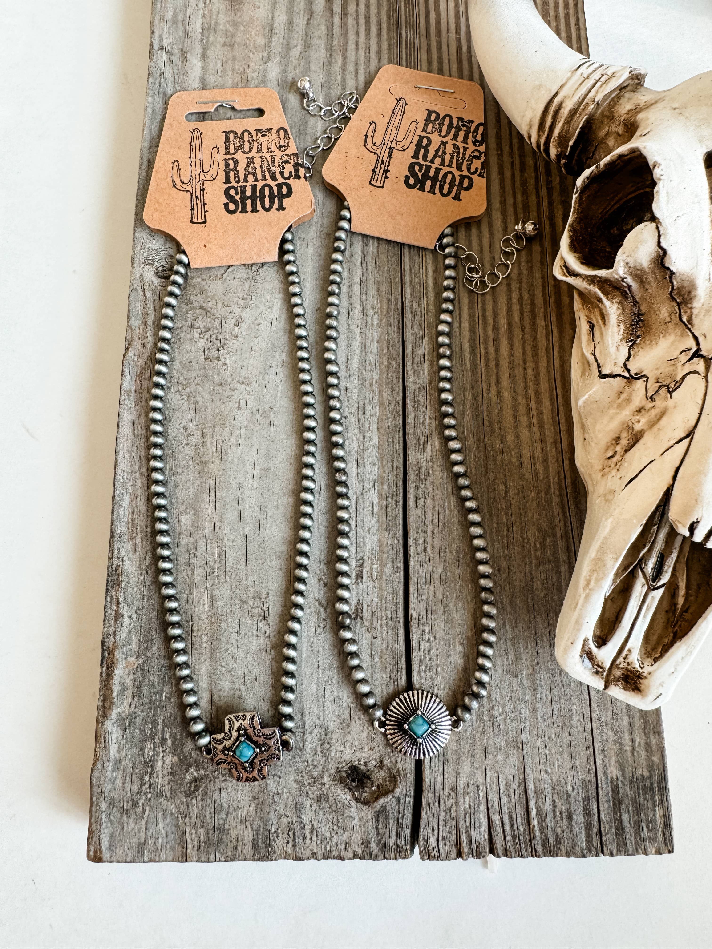 Western Turquoise Choker Necklace, supplier view 2