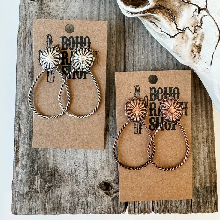 Western Twisted Textured Hoop Conch