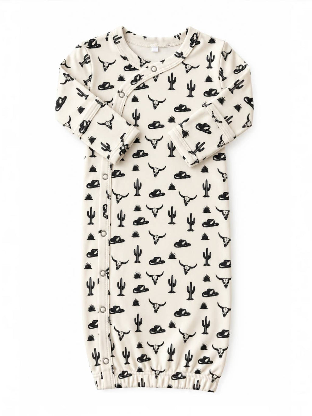 Wild West Organic Cotton Baby Gown - detail
