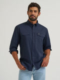Wrangler ATG Men's Live-In Solid Shirt in Dark Sapphire