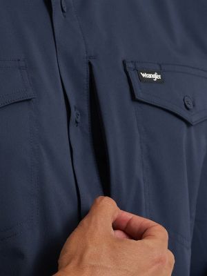 Wrangler ATG Men's Live-In Solid Shirt in Dark Sapphire view 5