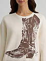 Wrangler Boot Graphic Pullover vintage cowgirl boot graphic detail