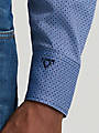 Embroidered COJO logo on Wrangler Sky Microgrid shirt