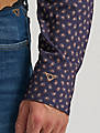 Men's Wrangler Cody Johnson Navy Paisley shirt back view