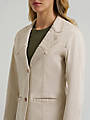 Wrangler Cream Pinstripe Blazer copper hardware detail