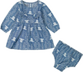 Wrangler 112385756 blue western boot print dress and matching diaper cover