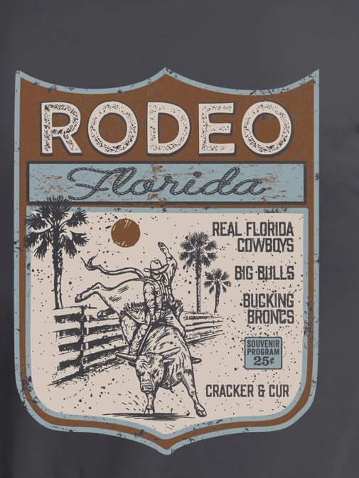 Youth Florida Rodeo grey shirt detail