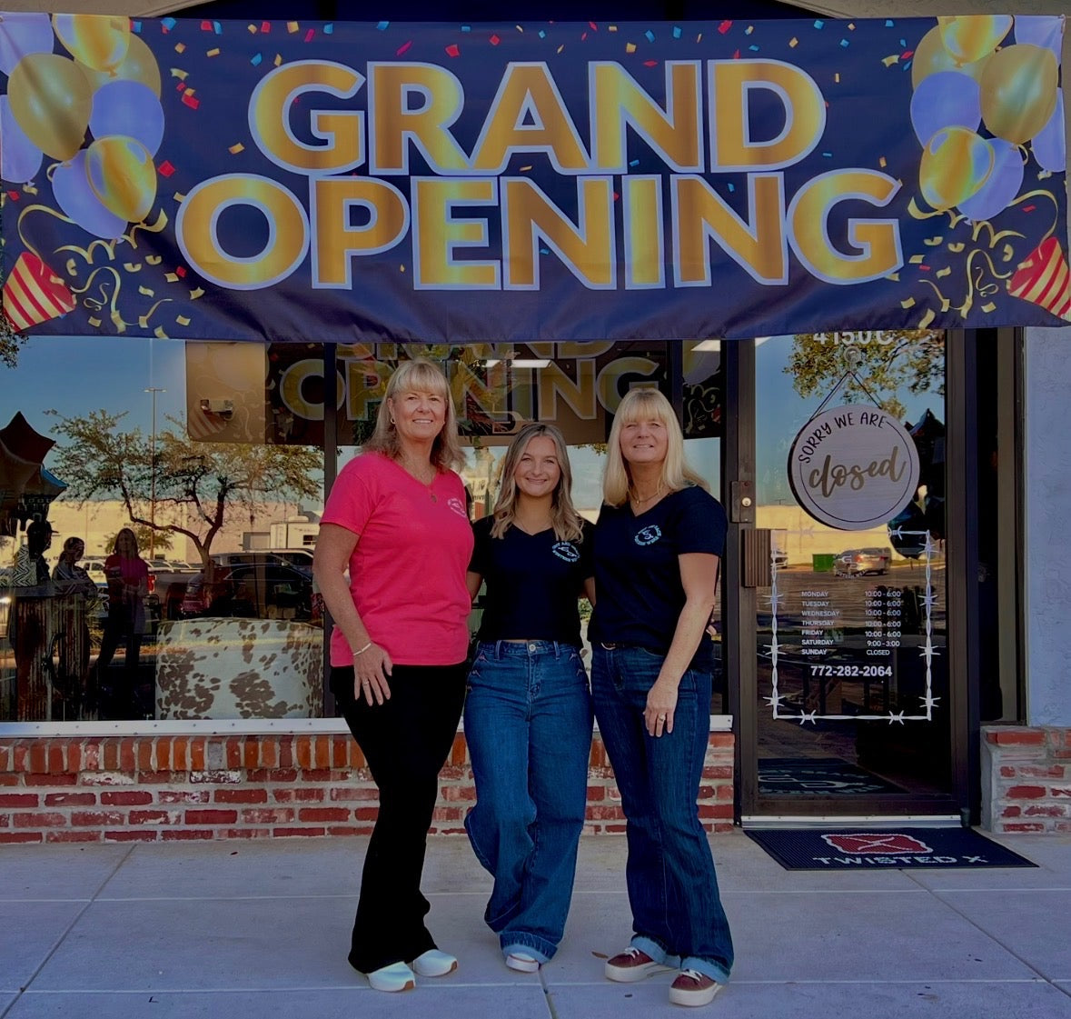 The Grit and Grace family in front of the Fort Pierce storefront during its grand opening